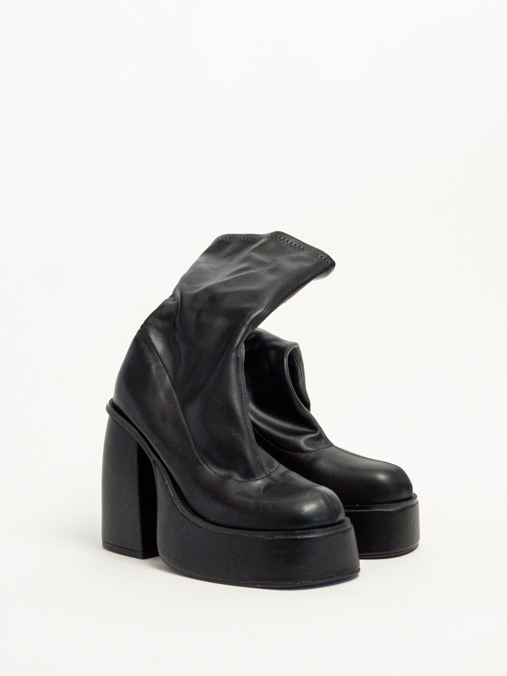 ASOS Black Leather Platform Ankle Boots
